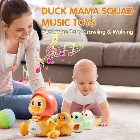 Baby Music Toy Duck Baby Belly Time Toy 3-6 0-6 6-12 Months Newborn Development Crawling Toy Glowing Walking Singing Toy 1-2 3-4 Years Old Boys and Girls Gifts (Yellow) in Saudi Arabia