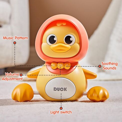 Baby Music Toy Duck Baby Belly Time Toy 3-6 0-6 6-12 Months Newborn Development Crawling Toy Glowing Walking Singing Toy 1-2 3-4 Years Old Boys and Girls Gifts (Yellow) in Saudi Arabia