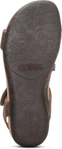 Aetrex Women's Jess Orthopedic Adjustable Quarter Strap Sandals - Comfort Memory Foam Fashion Flat Womens Sandals with Arch Support Smoke in Kuwait