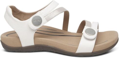 Aetrex Women's Jess Orthopedic Adjustable Quarter Strap Sandals - Comfort Memory Foam Fashion Flat Womens Sandals with Arch Support Smoke in Kuwait