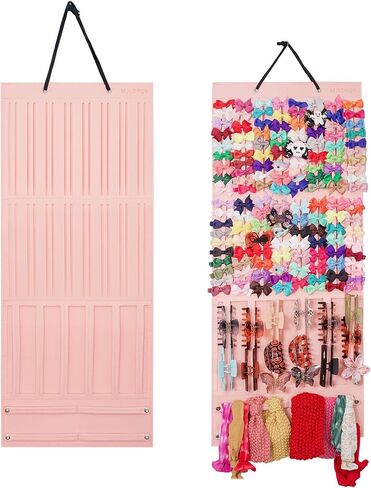 Hair Bow Holder Organizer for Girls, Baby Hair Accessory Storage Display for Hair Clips, Claw Clips, Headbands (Pink) in Saudi Arabia