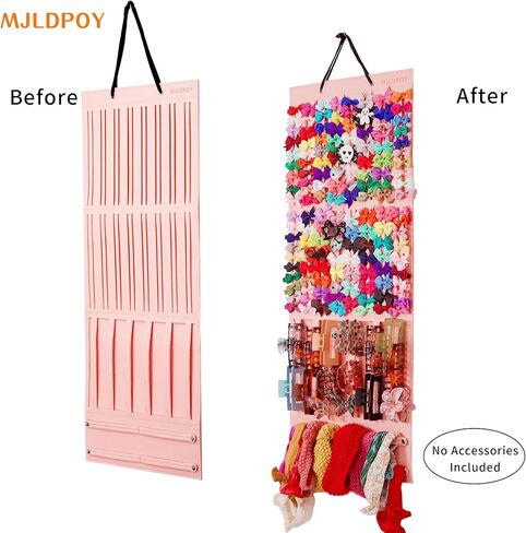 Hair Bow Holder Organizer for Girls, Baby Hair Accessory Storage Display for Hair Clips, Claw Clips, Headbands (Pink) in Saudi Arabia