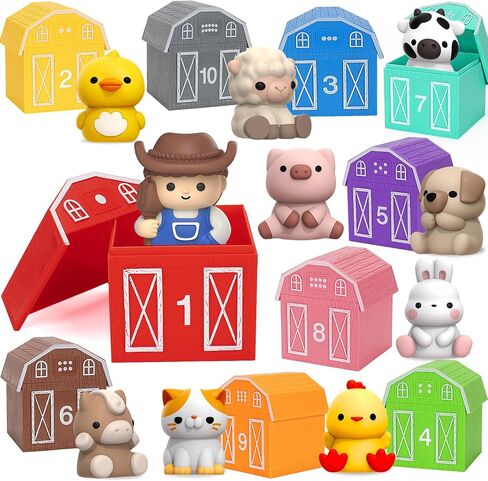 Aigybobo Learning Toys for Toddlers 1 2 3 Year Old, 20 Pcs Pet Dog Toys for Kids, Animal Counting Matching Sorting Fine Motor Educational Playset, Puppy Gifts for Baby Boys Girls Age 12-18 Months in Saudi Arabia