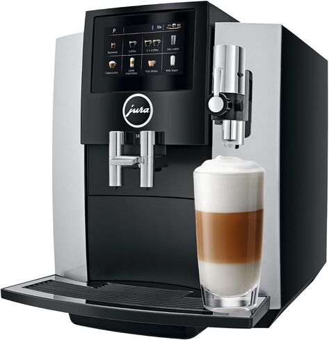 Jura S8 Automatic Coffee Machine 64 oz, Moonlight Silver and Jura Glass Milk Container, Clear in Kuwait