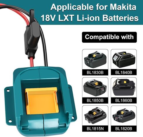 Power Battery Adapter Wheel for Makita 18V LXT Battery with 14 AWG Wire Connector for BL1850B, BL1860B,BL1830B,BL1840B,BL1820B for DIY Rc Car Toys, Robotics and Rc Truck in Saudi Arabia