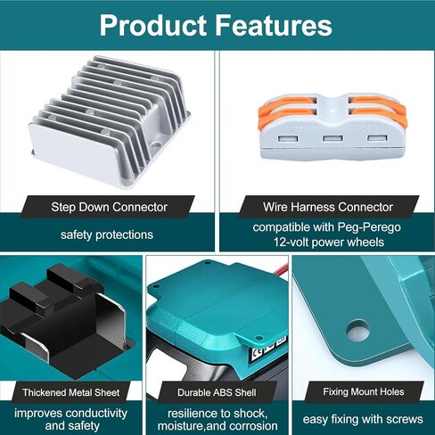 Power Battery Adapter Wheel for Makita 18V LXT Battery with 14 AWG Wire Connector for BL1850B, BL1860B,BL1830B,BL1840B,BL1820B for DIY Rc Car Toys, Robotics and Rc Truck in Saudi Arabia