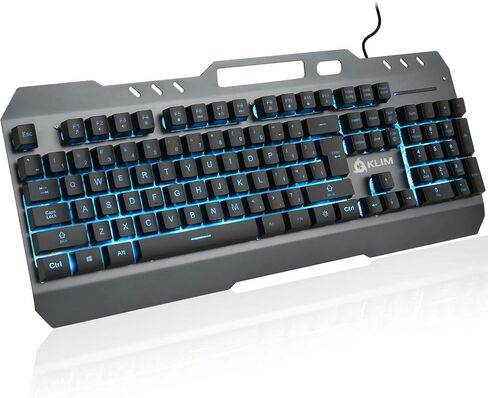 Klim Lightning Semi Mechanical Gaming Keyboard + 7 LED Colors + Metal Frame + Compatible with PC Mac PS4 ps5 Xbox One + Wired Hybrid Keyboard (Renewed) in Saudi Arabia