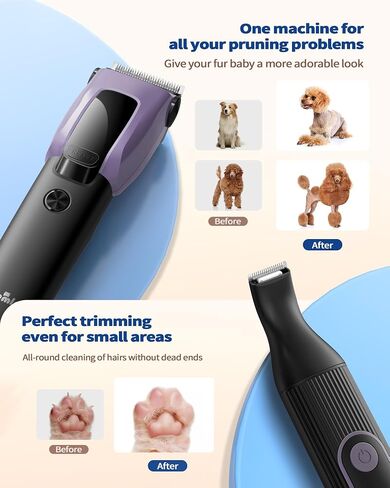 Dog Grooming Kit for Heavy Thick Hair&Coats, 3 in 1 Dog Clippers for Grooming, Rechargeable Cordless Pet Shaver with Storage Box, Quiet Dog Paw Trimmer for Small and Large Dogs Cats Animals in Saudi Arabia