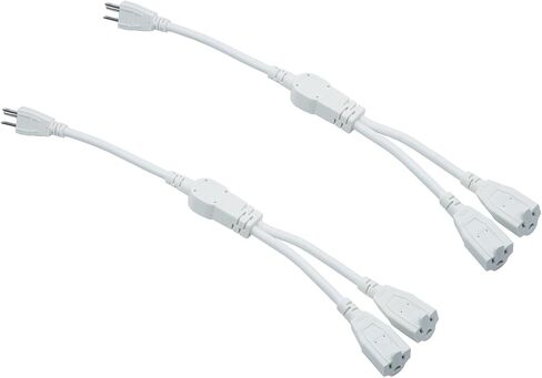 3 Prong Extension Cord Splitter, Indoor Outdoor 1.5 FT Power Cord Splitter 1 to 2, SJT 16AWG Dual Extension Cord Outlet Splitter for Home Office Appliance, LED Stage Light, White in Saudi Arabia