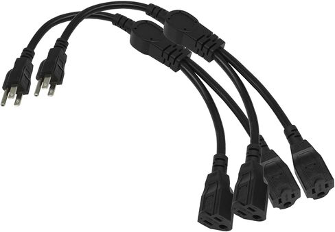 3 Prong Extension Cord Splitter, Indoor Outdoor 1.5 FT Power Cord Splitter 1 to 2, SJT 16AWG Dual Extension Cord Outlet Splitter for Home Office Appliance, LED Stage Light, White in Saudi Arabia