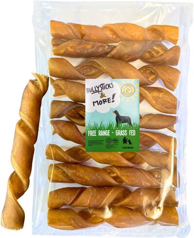 BULLYSTICKS & MORE 10-12 Inch Beef Cheek Springs for Dogs (5 Count) - Bully Springs Beef Cheek Dog Chews - Beef Cheek Strips -No Hide Bones for Dogs in Saudi Arabia