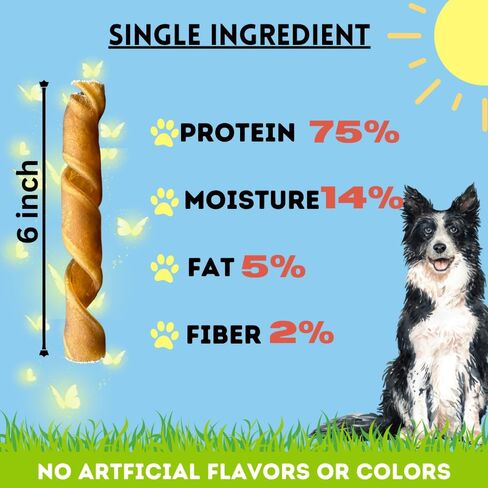BULLYSTICKS & MORE 10-12 Inch Beef Cheek Springs for Dogs (5 Count) - Bully Springs Beef Cheek Dog Chews - Beef Cheek Strips -No Hide Bones for Dogs in Saudi Arabia
