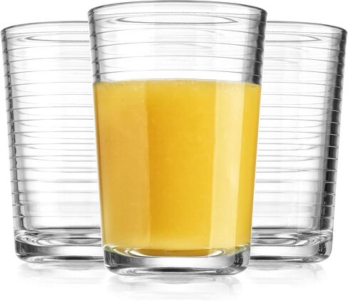 Glaver's Drinking Glasses Set of 10 Highball Glass Cups, Premium Quality 17 Oz. Coolers, Ribbed Glassware. Ideal for Water, Juice, Cocktails, and Iced Tea. Dishwasher Safe. in Saudi Arabia