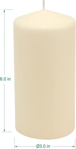 Stonebriar 3 Pack Tall 3 x 6 Inch 65 Hour Long Burning Unscented Ivory Wax Pillar Candles in Saudi Arabia