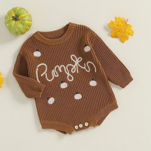 Newborn Baby Girls Boys Sweater Rompers Halloween Clothes Long Sleeve Cute Toddler Fall Winter Bodysuits in Saudi Arabia