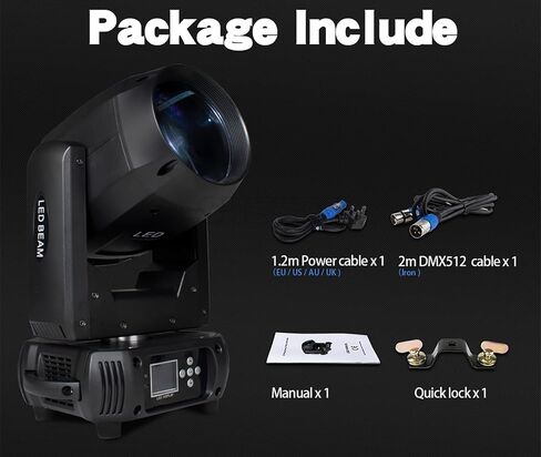 SHEHDS Moving Head Lights LED 100W Beam Effect 16 Degree 7 Dynamic & 6 Static Gobos 8 Colors Spotlights 6-Facet Prism DMX512 with RDM and Linear Focus Dj Stage Lights for Chrismas Wedding Party Dance in Saudi Arabia