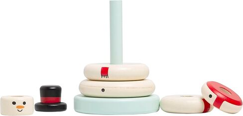 مجموعة ألعاب تكديس رجل الثلج لعيد الميلاد من بيرهيد، ألعاب العطلات للأطفال الصغار، ديكور عطلات حضانة الأطفال، لعبة تعليمية لبرج الفرز والتكديس الخشبي، للأطفال in Kuwait