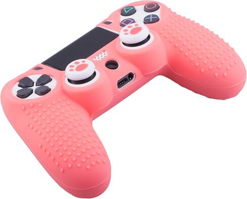 غلاف من السيليكون لوحدة تحكم PS4 × 2 (مرجاني) مع مقابض إبهام حصرية × 4 in Kuwait