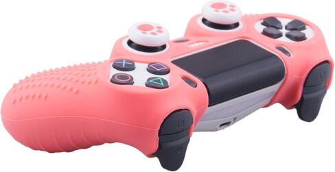 غلاف من السيليكون لوحدة تحكم PS4 × 2 (مرجاني) مع مقابض إبهام حصرية × 4 in Kuwait