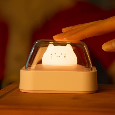 AVSMGP Nursery Night Light, Baby Night Light for Breastfeeding and Sleep Aid, Portable Battery Powered Bedside Nightlight, Touch Control Dimmable Nursery Lamp, Cute Cat Gifts for Cat Lovers,Pink in Saudi Arabia
