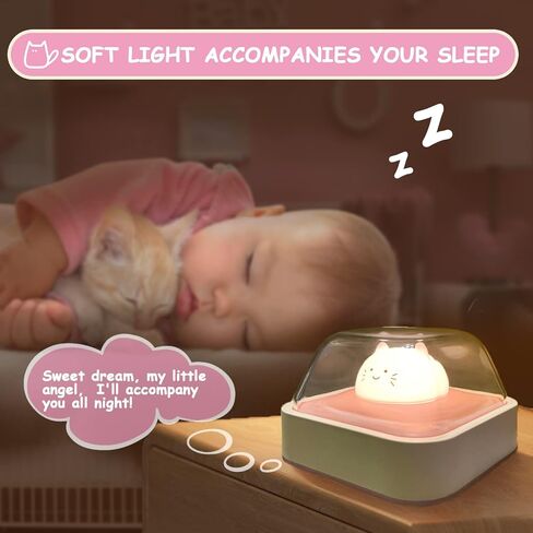 AVSMGP Nursery Night Light, Baby Night Light for Breastfeeding and Sleep Aid, Portable Battery Powered Bedside Nightlight, Touch Control Dimmable Nursery Lamp, Cute Cat Gifts for Cat Lovers,Pink in Saudi Arabia