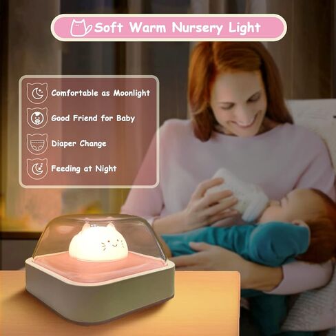AVSMGP Nursery Night Light, Baby Night Light for Breastfeeding and Sleep Aid, Portable Battery Powered Bedside Nightlight, Touch Control Dimmable Nursery Lamp, Cute Cat Gifts for Cat Lovers,Pink in Saudi Arabia