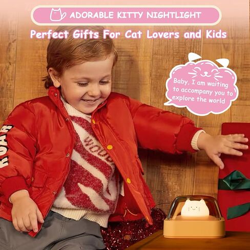 AVSMGP Nursery Night Light, Baby Night Light for Breastfeeding and Sleep Aid, Portable Battery Powered Bedside Nightlight, Touch Control Dimmable Nursery Lamp, Cute Cat Gifts for Cat Lovers,Pink in Saudi Arabia