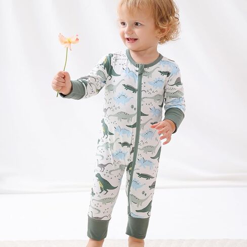 BeiVSlley Baby Boy Girl Footless Zipper Romper Onesie Long Sleeve Cotton Jumpsuit Coverall Newborn Solid Outfits Clothes in Kuwait