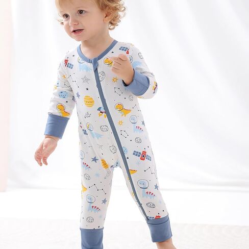 BeiVSlley Baby Boy Girl Footless Zipper Romper Onesie Long Sleeve Cotton Jumpsuit Coverall Newborn Solid Outfits Clothes in Kuwait