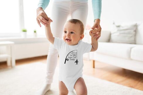 Pack My Diapers I 'm Going Fishing with Daddy - Funny Cute Infant Creeper, One-Piece Baby Bodysuit in Kuwait