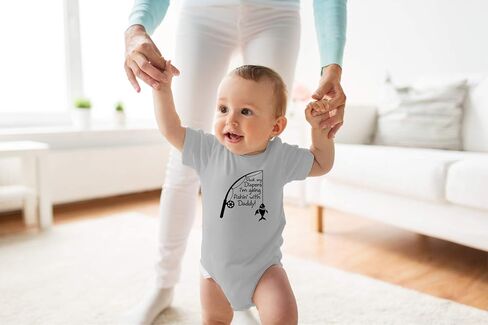 Pack My Diapers I 'm Going Fishing with Daddy - Funny Cute Infant Creeper, One-Piece Baby Bodysuit in Kuwait