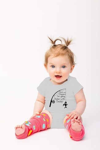 Pack My Diapers I 'm Going Fishing with Daddy - Funny Cute Infant Creeper, One-Piece Baby Bodysuit in Kuwait