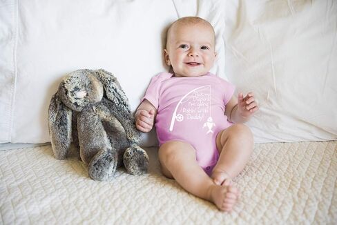 Pack My Diapers I 'm Going Fishing with Daddy - Funny Cute Infant Creeper, One-Piece Baby Bodysuit in Kuwait