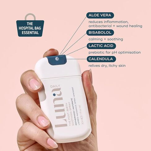 Postpartum Soothing Spray – Vegan, Travel Sized, Fragrance-Free Relief – Aloe Vera & Lactic Acid – pH Balancing, Anti-Itch, Pain & Swelling Relief – Intimate Perineal Care & Cooling Cleanser,30ml in Saudi Arabia