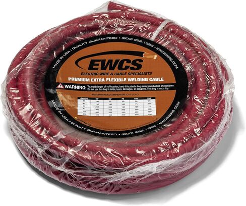 EWCS كابل لحام فائق المرونة مقاس 1/0 600 فولت - أحمر - 20 قدم - صنع في الولايات المتحدة الأمريكية in Saudi Arabia