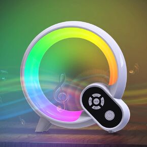 Night Light for Baby, Bedside Ambient Lamp with 15 White Noise, 12 Varicolored Light Effects, Dimmable White & Warm White Lights, Music Rhythm Mode, Nightstand LED Lamp for Kids Teen Girls
