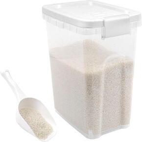 Clear Dog Food Storage Container - 6.3 QT/6 L Cat Food Container with Scoop - Pet Food Storage Container for up to 7lbs of Dog Food or 5lbs of Cat Food – Airtight Food Container Storage Bin with Lid