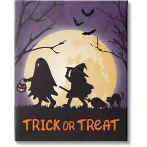 Stupell Industries Trick Or Treat Halloween Silhouettes Canvas Wall Art, Design by Linda Birtel, 36 x 48, Gallery Wrapped Canvas