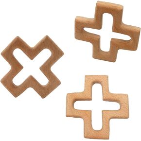 10pcs Natural Wooden Cross Pendant Pure Natural Beech Wood Animal plus Shape For Handmade Necklace/Bracelet