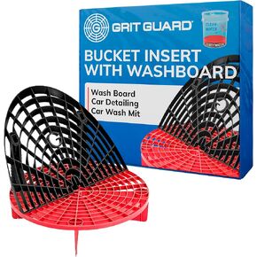 GRIT GUARD - The Original Grit Guard Insert With Washboard Combo Pack (BLACK, RED)