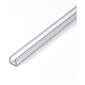 Outwater Plastics 141-Cl Clear 1/4'' Rigid Vinyl Clear Plastic U-Channel/C-Channel 72 Inch Lengths (Pack of 10 Pieces, 60 feet Total)
