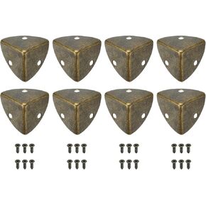 uxcell 4 Pcs Decorative Box Corner Cover, 40mm Metal Edge Guard, Furniture Corner Edges Protector with Screws, Bronze