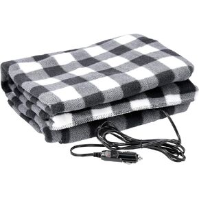 Stalwart Heated Blanket - Ultra Soft Fleece Throw Powered by 12V Auxiliary Power Outlet for Travel or Camping - Winter Car Accessories (Multi Camo)