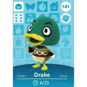 Nintendo Animal Crossing Happy Home Designer Amiibo Card Drake 181/200 USA Version