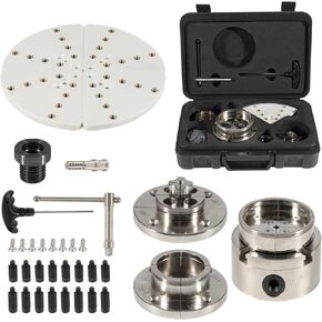 4 Inch Wood Lathe Chuck Set 1" x 8 tpi, Self Centering 4 Jaw Wood Turning Chuck set (4-inch Chuck with 3 frequently used types of Jaws)