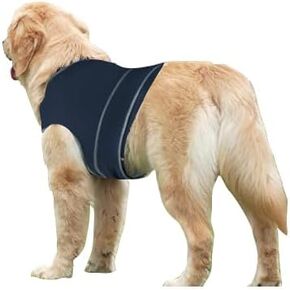 Dog Anxiety Shirt,Dog Anxiety Jacket Calming Vest for Thunderstorm,Travel,Separation, Calming Coat Wrap for Dogs, Pet Stress Relief Anxiety Jacket (Dark Blue, Small)
