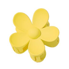 Light Yellow Hair Claw Clips Flower Shaped Plastic Jaw Clips Anti-scratch Smell-less Useful Hold Tightly