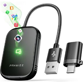 2-in-1 Wireless CarPlay Adapter&Android Auto Wireless Adapter - PakWizz Upgraded Fast Stable Connection| Convert Wired to Wireless Adapter for iPhone iOS10+| Cars from 2016| Android 11+| USB-A/Type-C