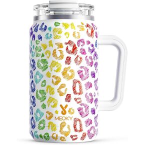 Meoky 32 oz Tumbler with Handle, Stainless Steel Vacuum Insulated Tumbler, Keeps Cold for 30 Hours, 100% Leak-proof, BPA-Free (Fairyland)
