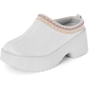 mazeskin Womens Platform Chunky Memory Foam Slippers Heeled Wedge House Shoes Indoor Outdoor All Year Round